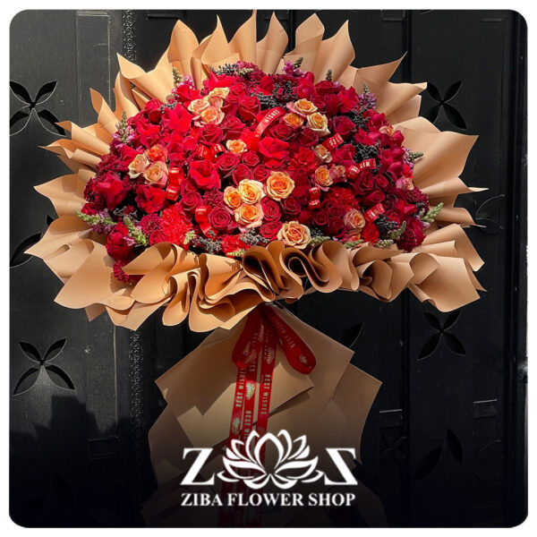 دسته گل پایه‌ دار ۲ متری لاکچری